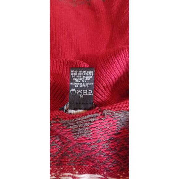 Designers Studio Originals Women's Small Red Christmas Cardigan Mitten Pockets - Picture 7 of 7